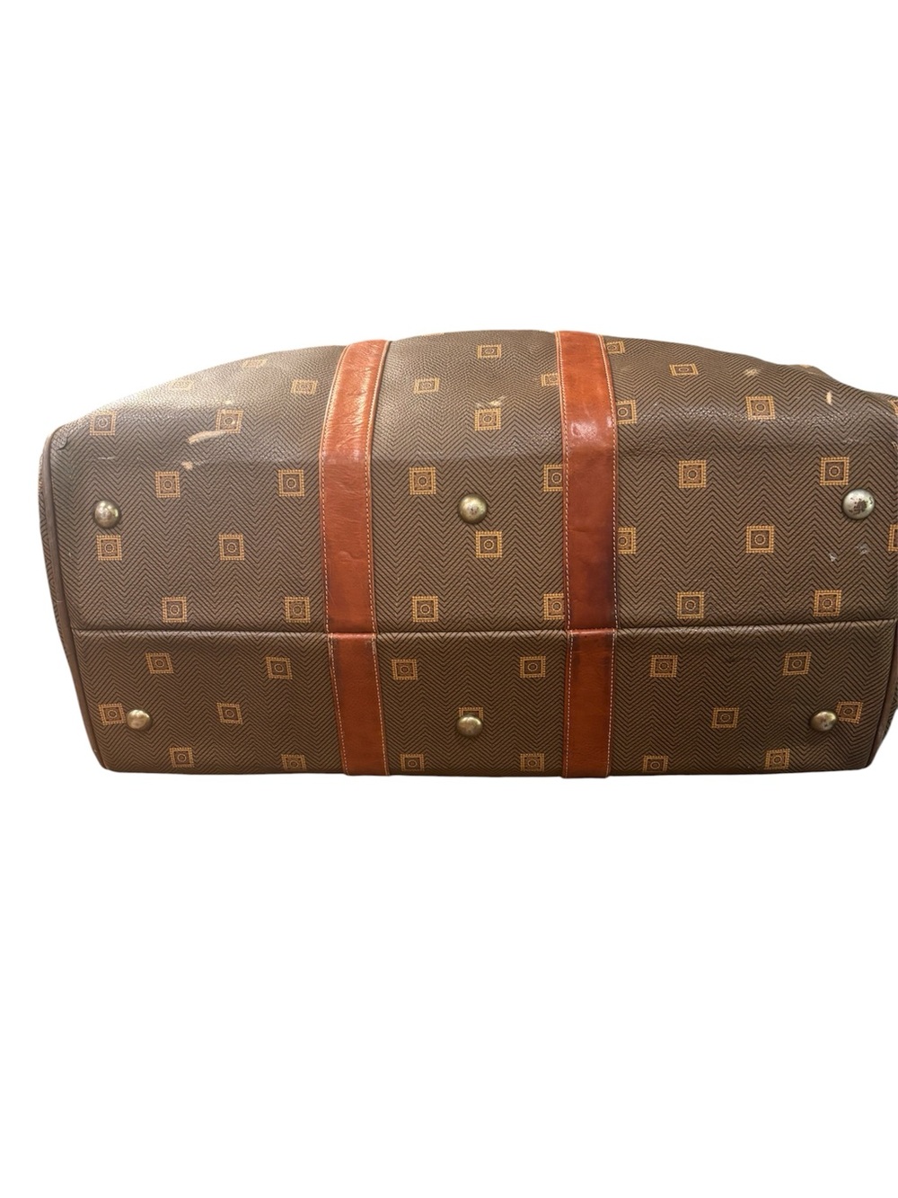 Texier seduction vintage 80s/90s leather trimmed duffle weekender bag - Picture 8 of 17